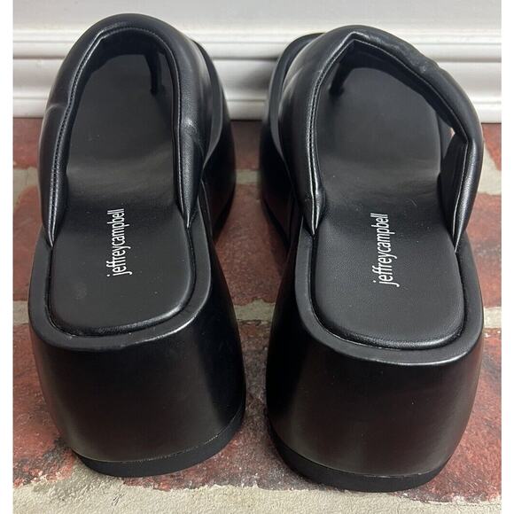 Jeffrey Campbell Black Crybaby Platform Thong Sandals Flip Flops 90s Size 7.5 - Picture 9 of 11